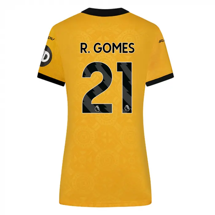 Wolverhampton Wanderers Store | Shop Official 2025-26 Wolves Home Shirt – Womens R. GOMES 21 Wolves Gear